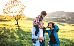 Happy family celebrating World Blindness Awareness Month 2023
