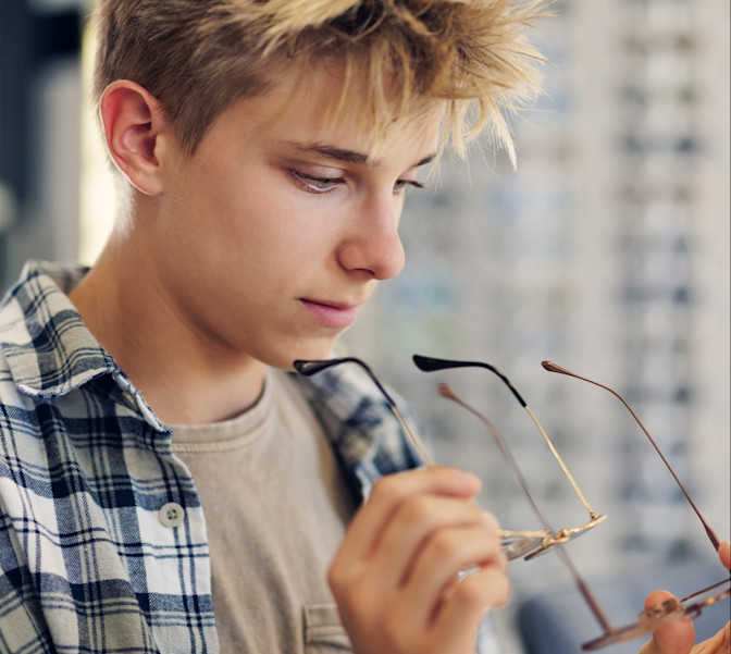 Teen with glasses