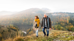 Couple walking enjoying joy of sight